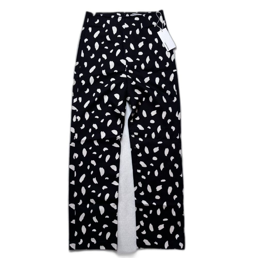 NWT Reformation Marlon Pant Sz 4 Black White Splotch Minimalist Scandi Boho Chic
